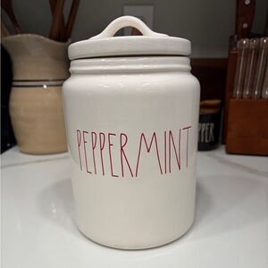 Rea Dunn White Peppermint Canister